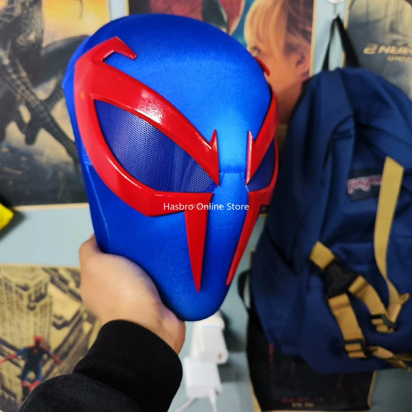 mar-vel 2099 Spiderman Mask with 2 Pairs Magnetic Eyes (Regular Eyes and Angry Eyes) 1:1 3D Handmade Halloween Cosplay Masks