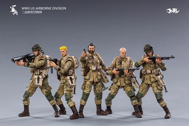 JOYTOY 1/18 3.75 Action Figures WWII US Airborne Division Anime Collection Military Model For Gift