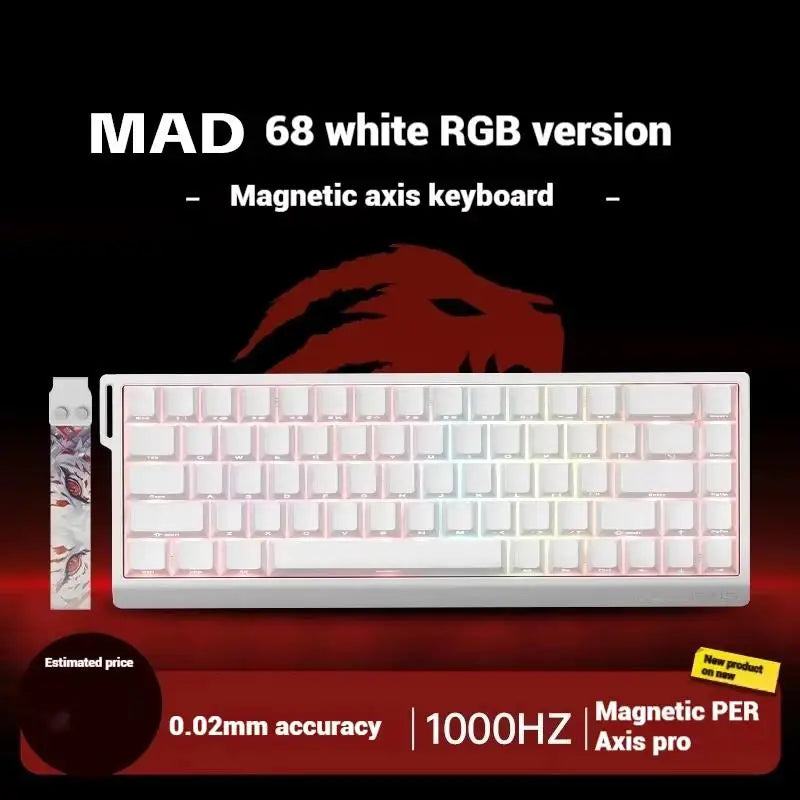 Mad 60he Mad 68he Жична механична клавиатура за игри с магнитен превключвател RT 0.02mm 0.04mm 8K Polling Rate RGB Hotswap клавиатура