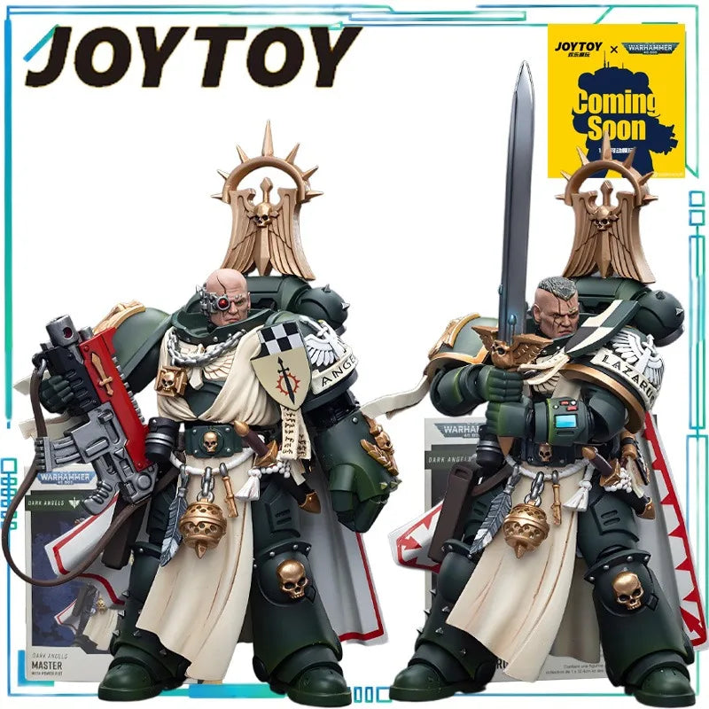 JOYTOY Genuine JOYTOY X Warhammer 40K Series Astat Dark Angel Teacher Lazarus and Mentor of Equipment Power Fist 1/18 Model Toys