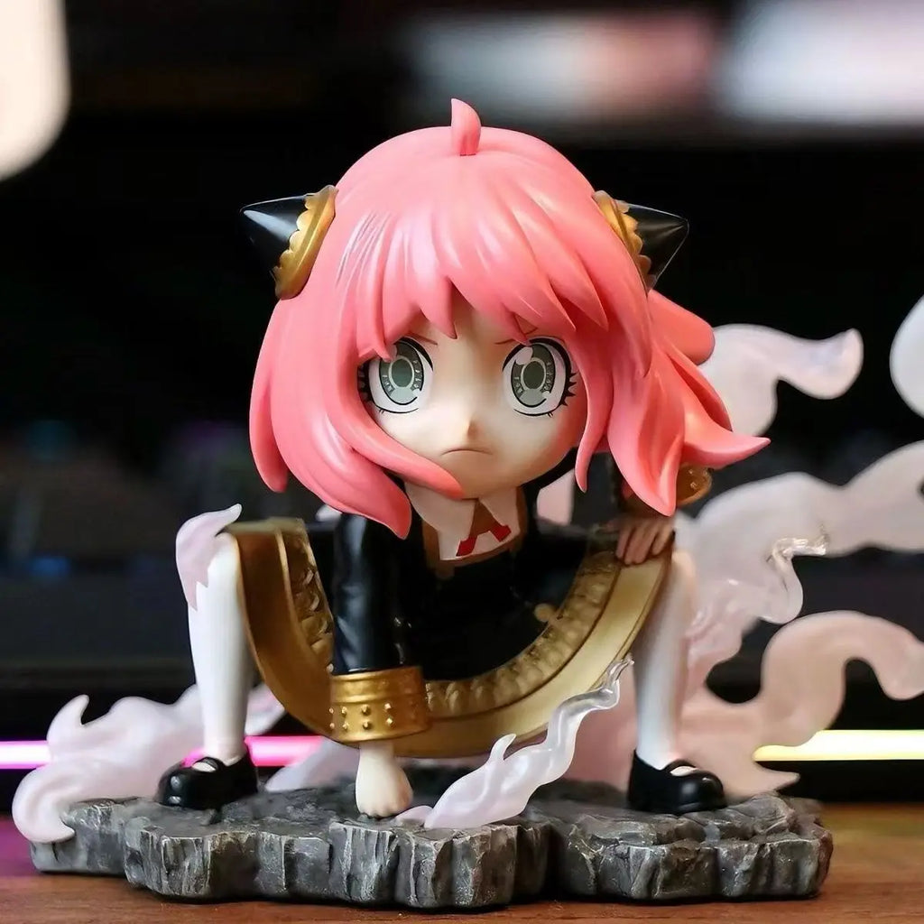 10 cm Spy Family Anya Anime Figur Anya Forger Cos Luffy Gear 2 Figurine Kawaii PVC Statue Dekoration Sammlung Modell Spielzeug Geschenke