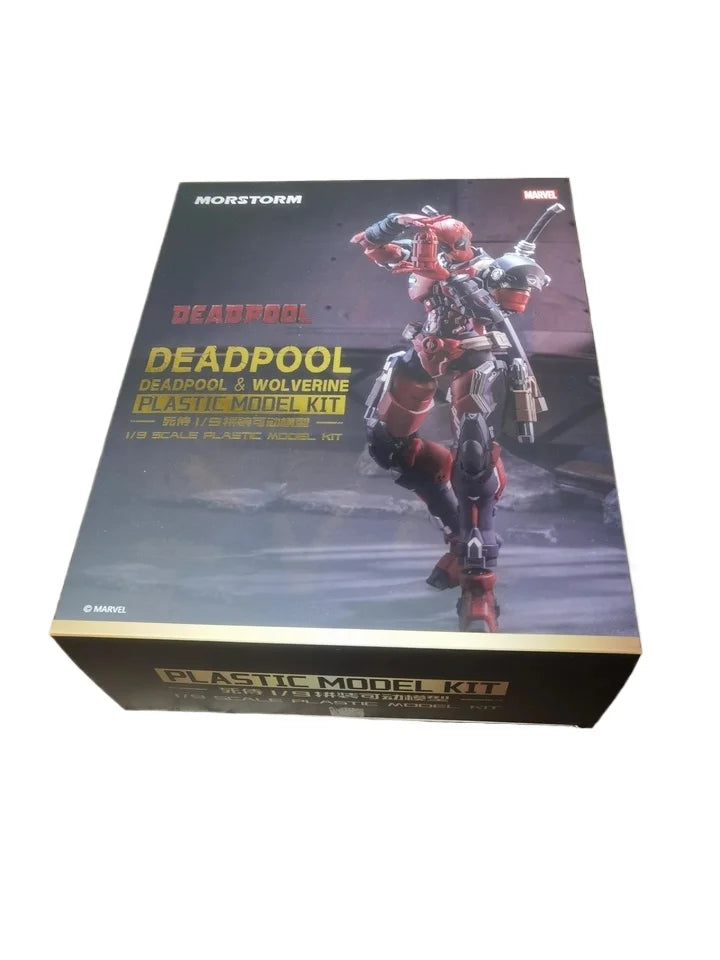 Marvel 1/9 Deadpool Wolverine Plastic Model Kit Action Figure Assembly Toy Posable Joints Anime GK With Stand Home Ornament Gift