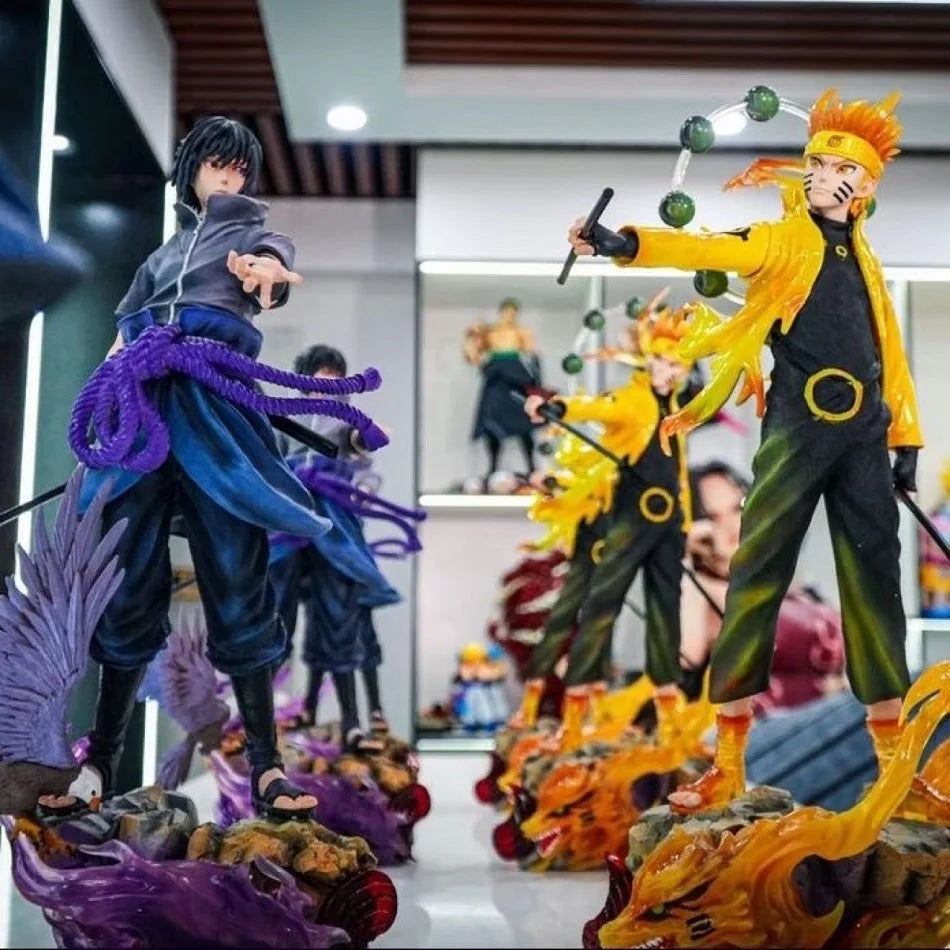 37cm Naruto Anime Figure Rikudousennin Mode‌ Uzumaki Naruto Uchiha Sasuke Action GK Figures PVC Statue Cartoon Model Toy Gifts