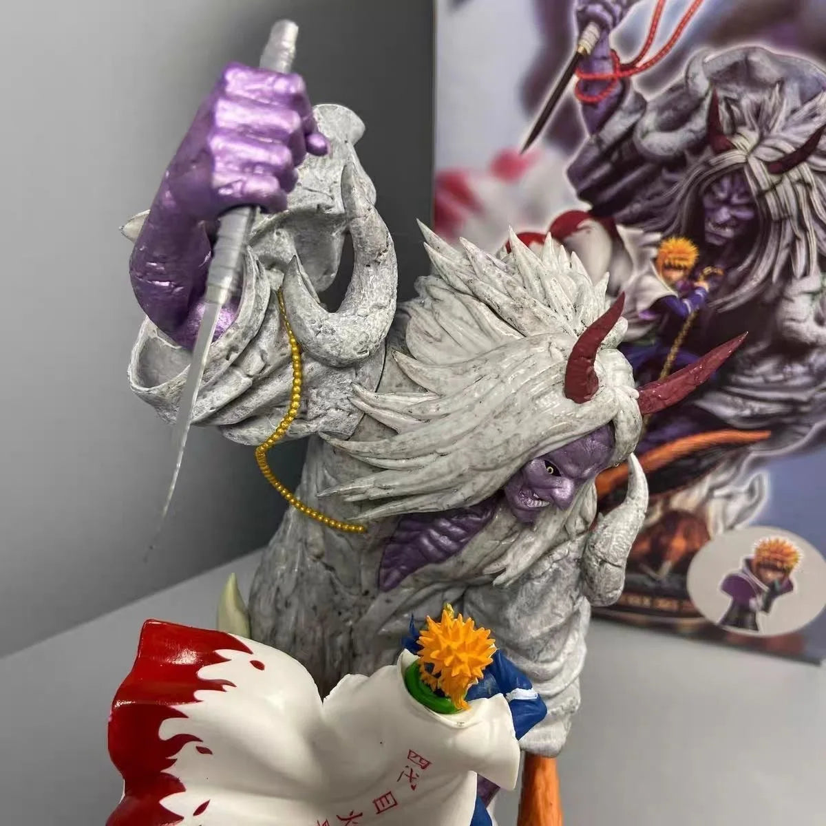 25cm Anime NARUTO Namikaze Minato Combat form Action Figure PVC Model Statue Toys Doll Desk Decor Collectible Gifts boxed