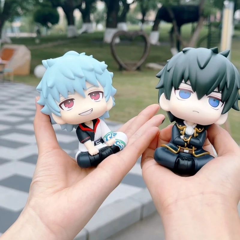10cm Anime Cute Gintama Sakata Gintoki Action Figure Look Up Hijikata Toshiro Figure Q Version PVC Collection Birthday Toy Gifts
