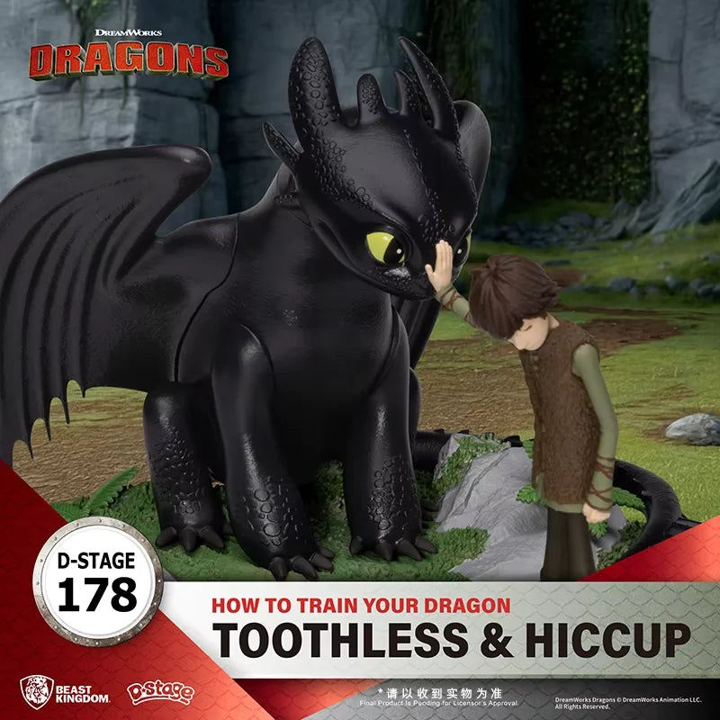 Toothless figure Trendy Toy Cartoon Kawaii Beast Kingdom Dragon Taming Master Toothless Boy Movie Accessories Trendy Toy Gift
