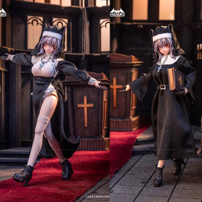 In Stock CS017 CS018 1/12 Scale Female Clothes Tradition Nun'S Outfit Sexy Style Costume Pack For 6-inch Action Figure Soldier