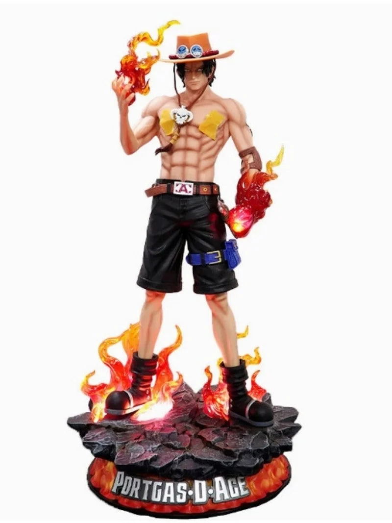 New One Piece Ace 67cm Large Handmade Anime Action Figure Boy Holiday Gift Dream Animation Model Toy