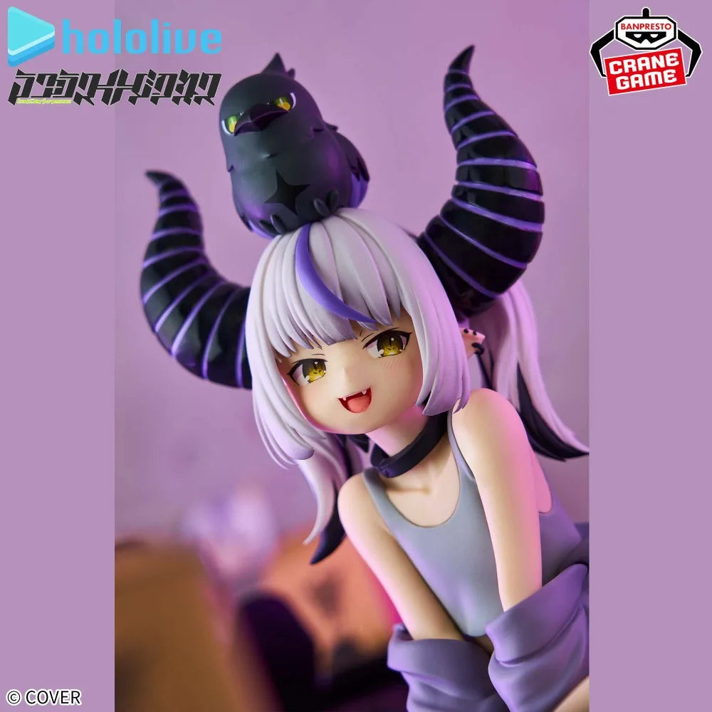 In Stock Bandai Original Genuine Banpresto Virtual Idol Hololive Karasu La+ Darknesss Relax Time 14cm Model Toy Figure Xmas Gift
