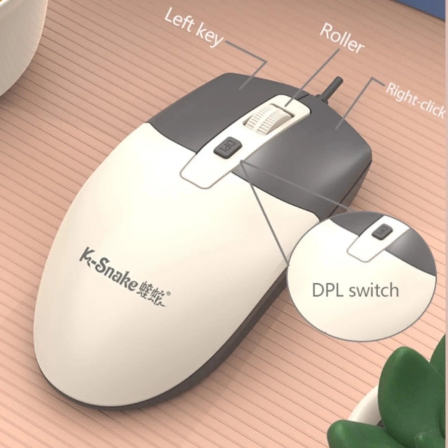 K-snake KM300 Wired Keyboard and Mouse Set USB Ergonomic Desktop Laptop Keyboard and Mouse Home Office