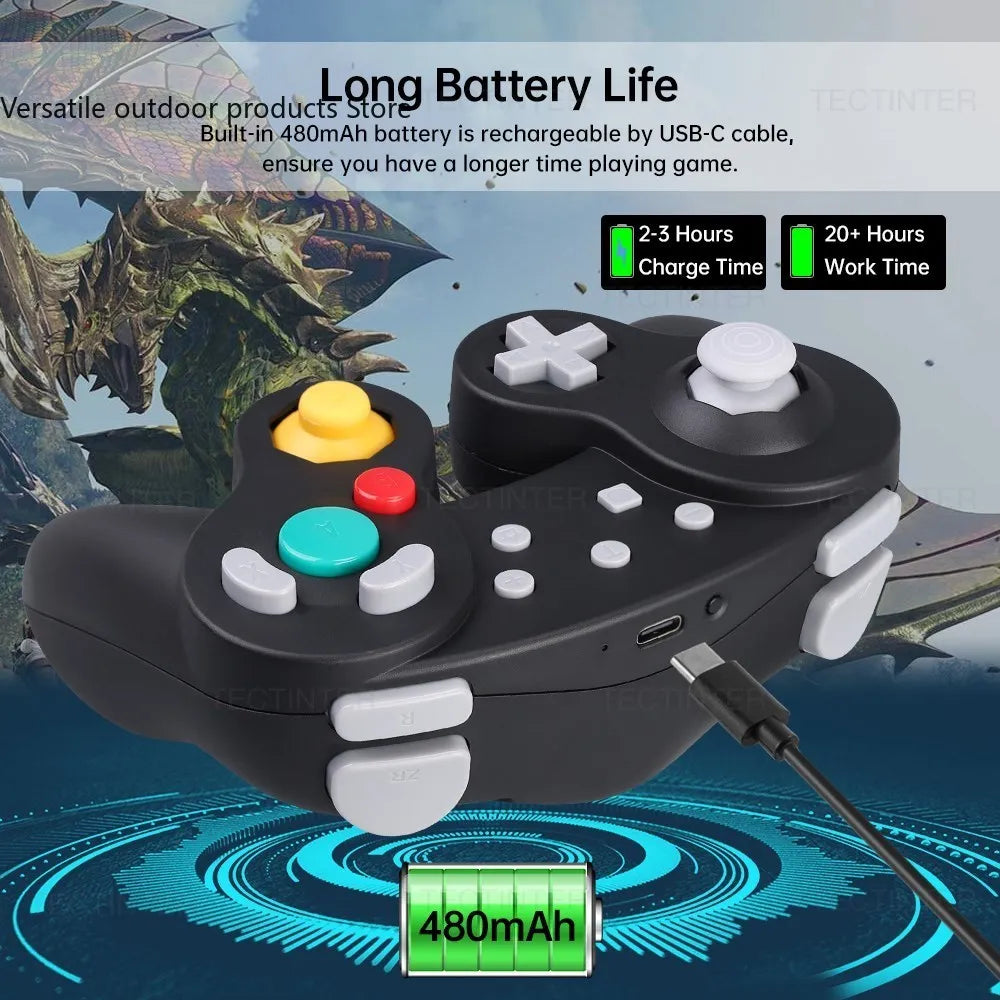 Support Bluetooth Gamecube Controller Compatible with Nintendo Switch 2 Gamepad For Steam/Andriod/PC Joystick with Turbo Functio