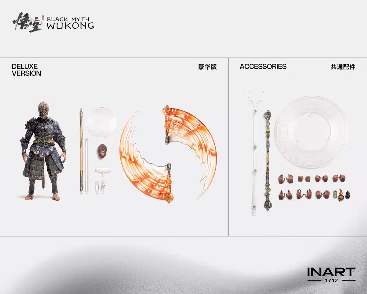 100% Original Inart Black Myth Wukong The Destined One in The Bronze Armor Set 1/12 Standard Ver Deluxe Ver Model Toys