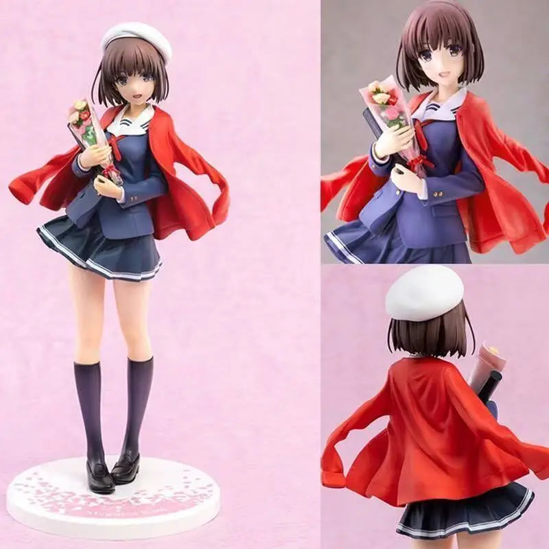 20CM Anime Saenai Heroine no Sodatekata Kato Megumi Action Figure School Uniform Dress Up Model Doll Collection Decor Toys Gifts