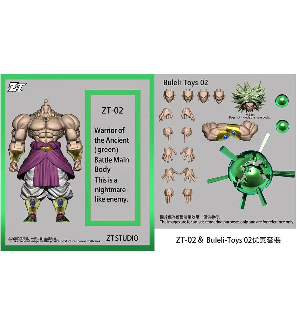 New ZT Studio Broly Action Figure Dragon Ball Z ZT01 ZT02 ZT03 MP SHF Broly TOYS GIFTS Character Model Toy Gift Collection