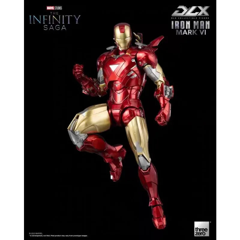 Original Threezero Marvel DLX Iron Man Mark 6 Anime Figure Toy Collection Model