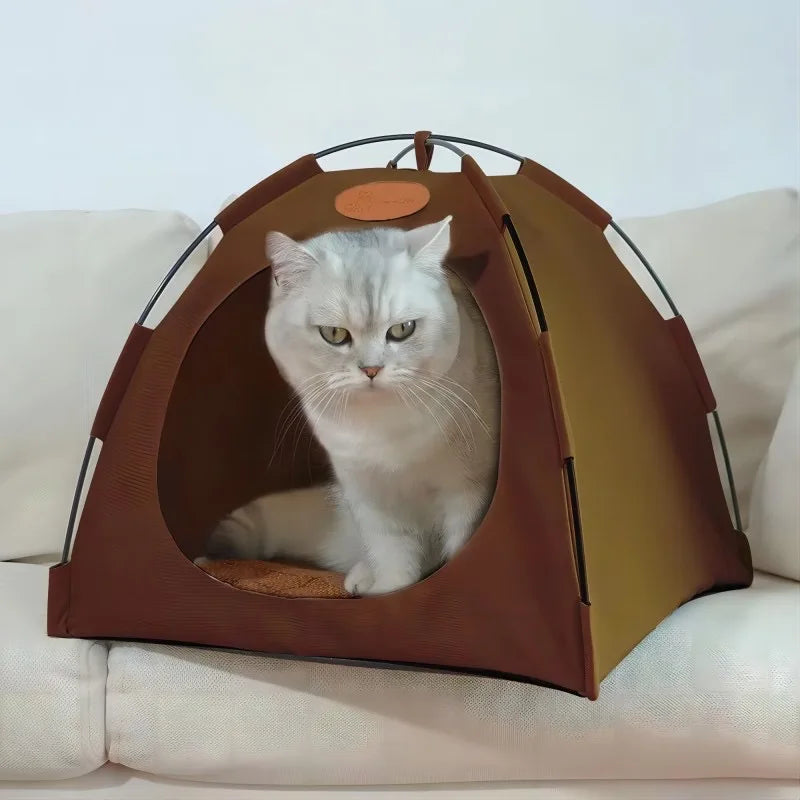 Collapsible Cat and Dog House Outdoor Washable Tent, Indoor/Outdoor Cave Nesting Bed Small Dog Tent