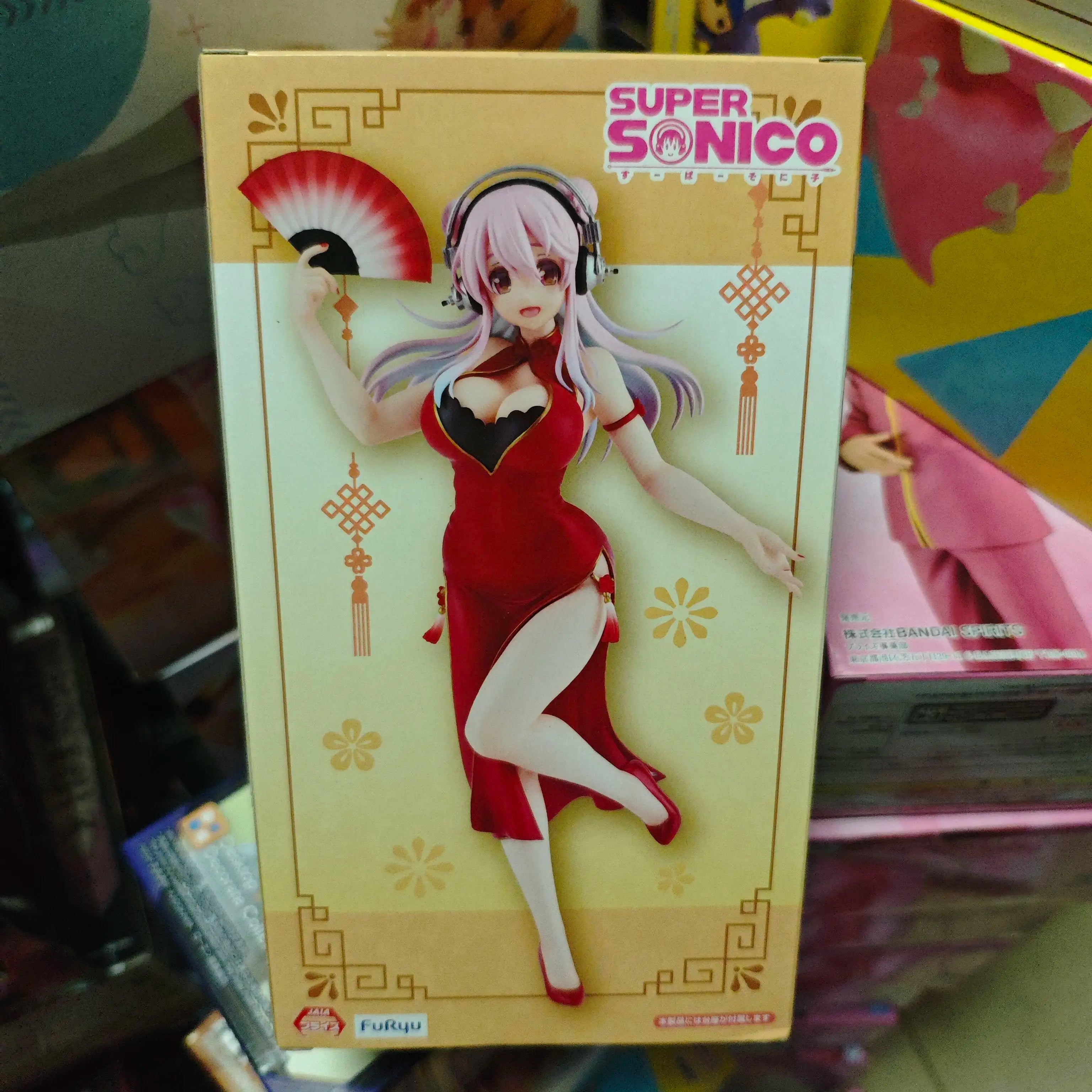Original Furyu 30cm Super Sonico Anime Action Figures Bunny Girl Tuxedo Pvc Model Figurine Toys Collection Desktop Ornaments
