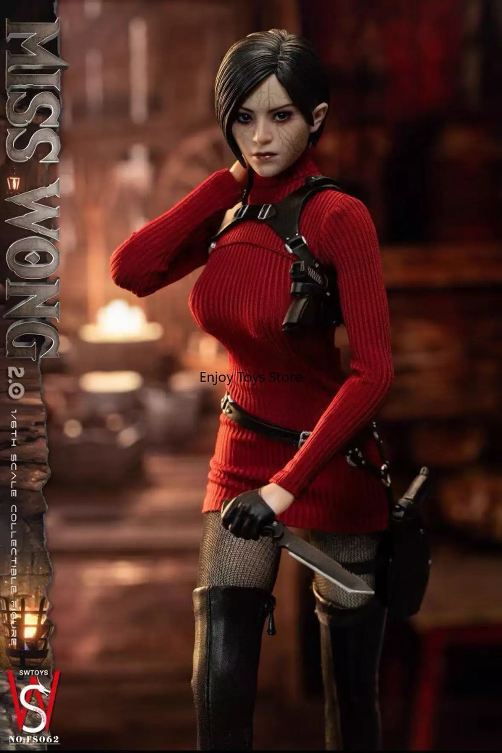In-Stock | Authentic SWTOYS FS062 Resident Evil Ada Wong 2.0 (Dual Head Sculpts, Movable Eyes) 1/6 Female Action Figure