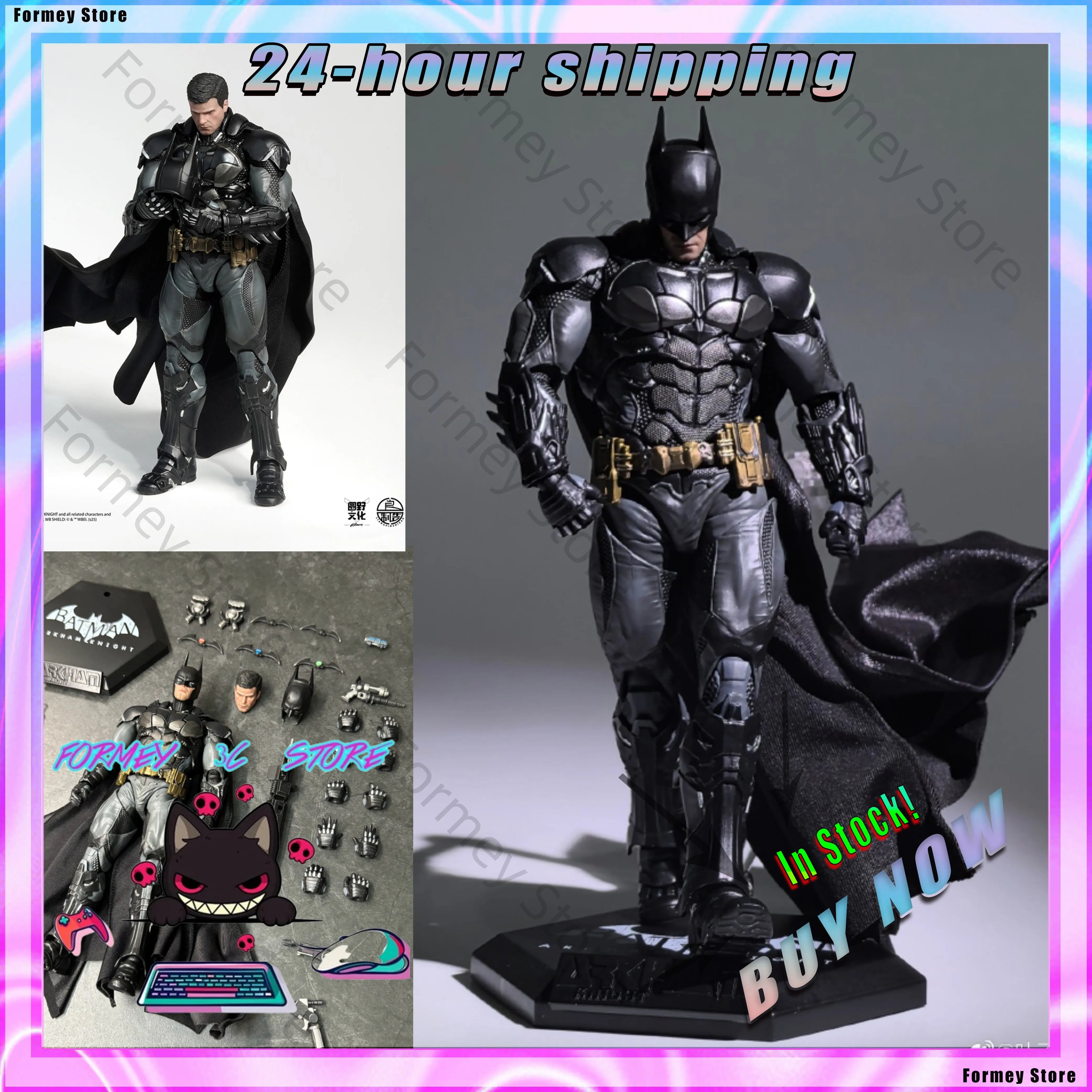 In Stock LIANGPINZHIZAO Batman: Arkham Knight Movable Model Toys Collect 1/12 Batman Action Figure Collectible Decor Gifts
