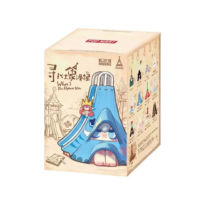 POP MART 1001MOONS Where's The Elephant Slide Series Blind Box Mystery Box Toys Kawaii Ornaments Figurines Home Decor Desktop