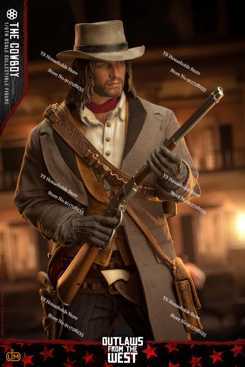 LIMTOYS LIM011 1/6 Movable Cowboy John Action Figure Classic Movie Outlaws From The West Simulation 12" Full Set Soldier Model