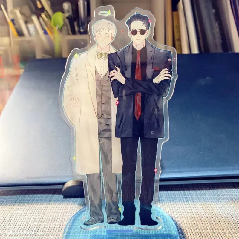 Good Omens Anime Acrylic Stand Aziraphale Crowley Desktop Display Angel Demon Room Decor Cartoon Goods Accessories Collection