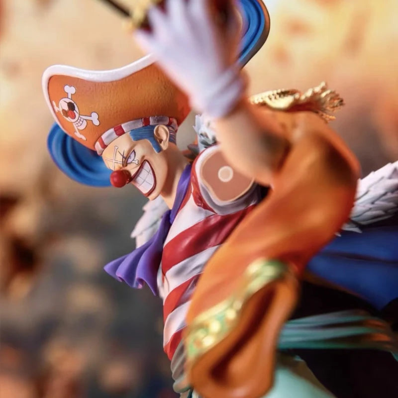 24 cm große One Piece Buggy Figur „Vier Kaiser – Der Clown“ PVC Anime Actionfigur Spielzeug Sammlermodell Statue Geschenk