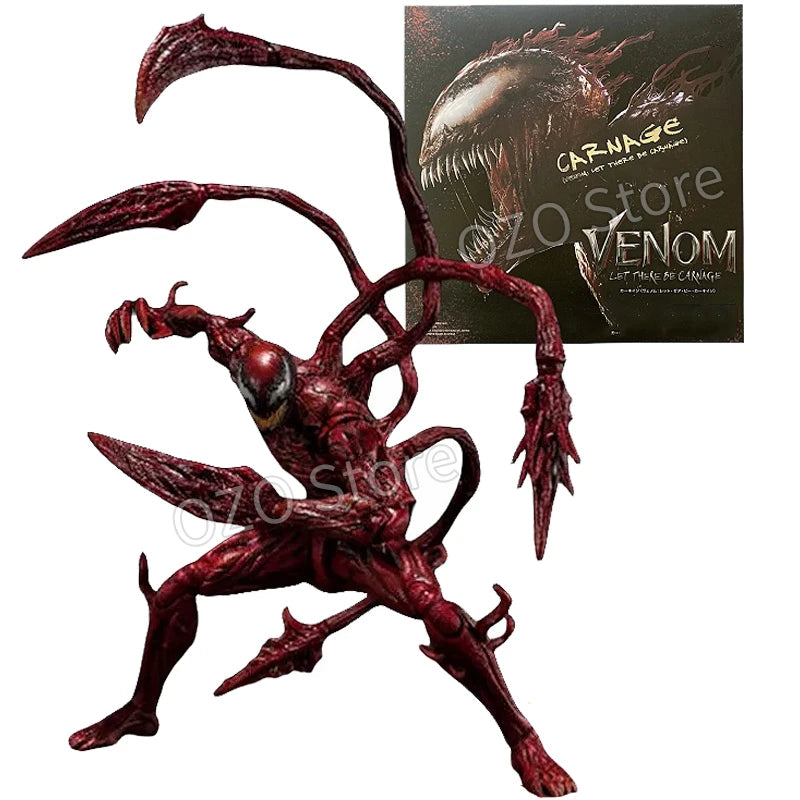 SHF Venom Carnage Spider Man Legends Action Figure Joint Movable Face Statue Model Doll Collectible Kids for Toy Gift