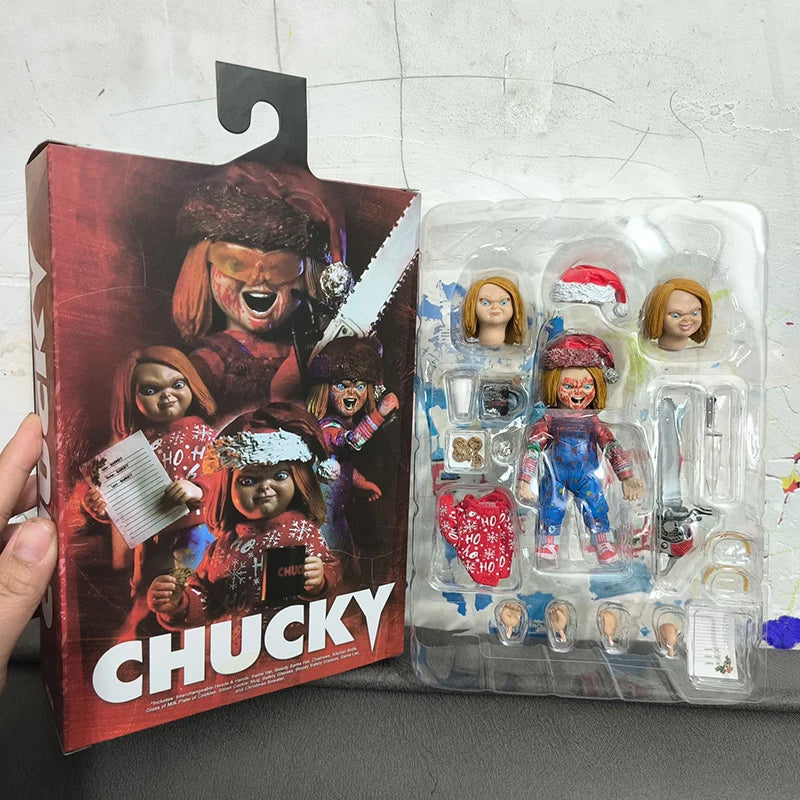 NECA Good Guys Christmas Chucky Doll Child's Play Bride Of Chucky Ultimate Chucky Gets Lucky Action Figure Model Toys Doll Gift