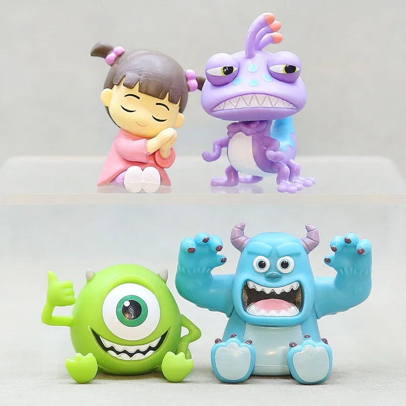 4Pcs University Monsters Inc Figures James P Sullivan Anime Action Figure Michael Wozosky Randall Boggs Q Version Model