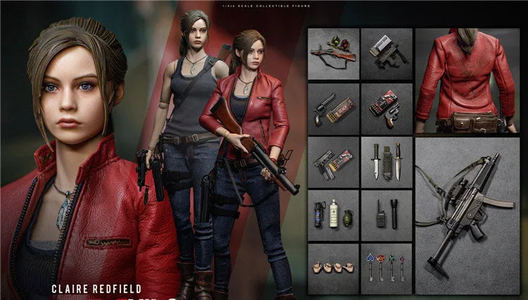 In Stock 1/6 Women Soldier Claire Redfield With Weapon Full Set 12'' Action Figure Body Best Collection NAUTS x DAMTOYS DMS031