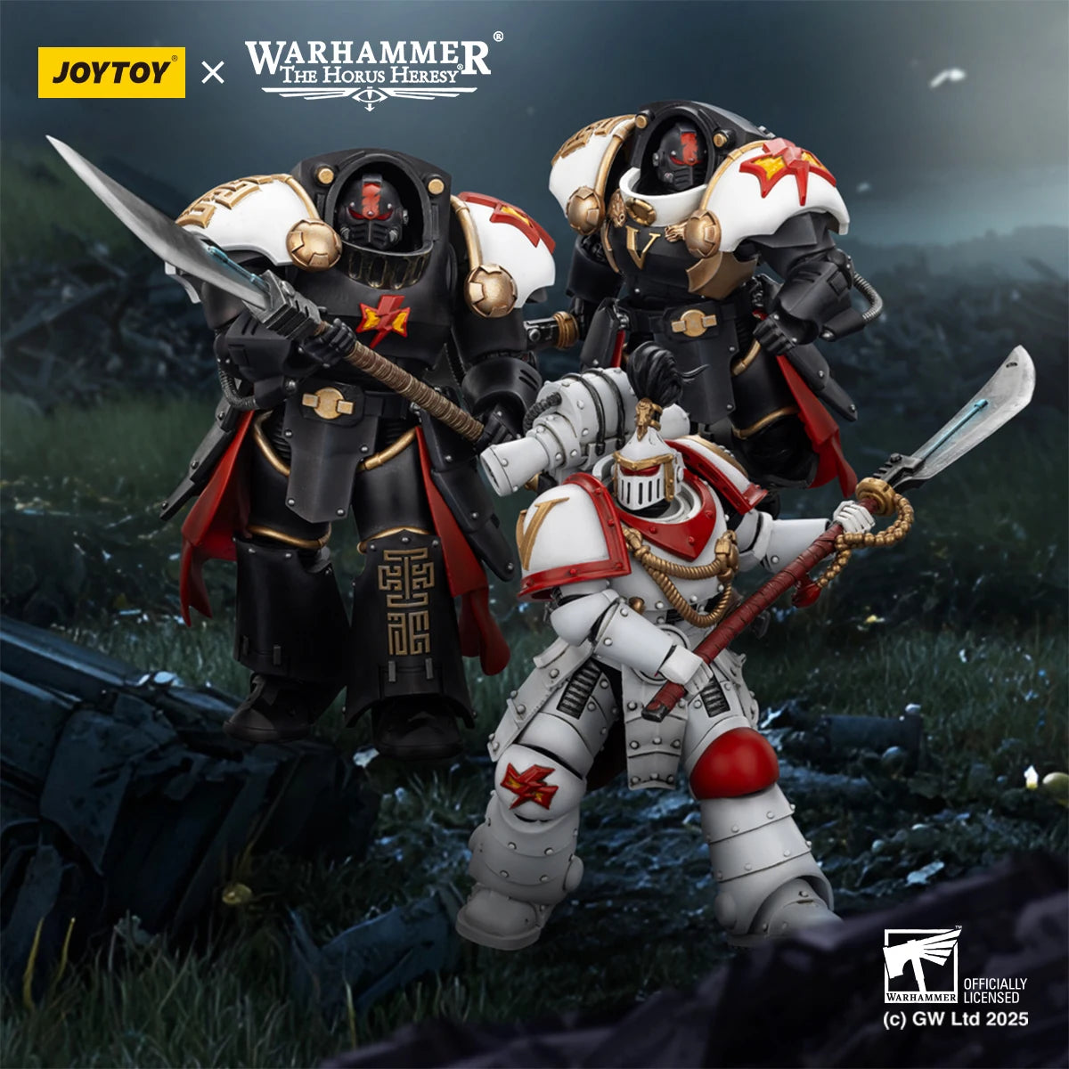 JOYTOY Warhammer 40K "The Horus Heresy" 1/18 Action Figure White Scars Legion Praetor Ebon Keshig Terminator  3PCS Model Toys