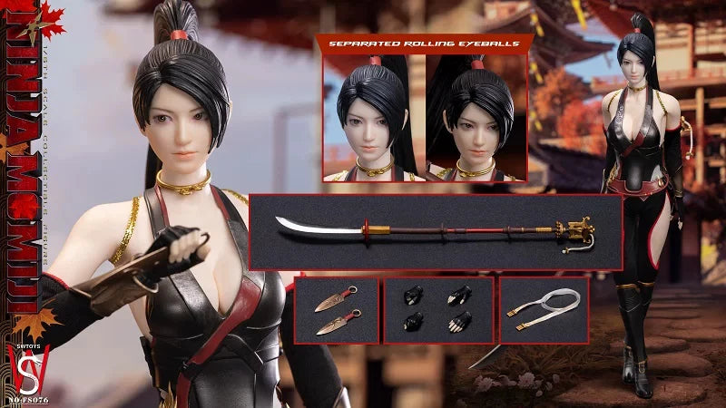 In Stock SWTOYS FS076 1/6 Scale Female Soldier Ninja Mobile Eye Version Full Set 12-inches Action Figure Model Gifts