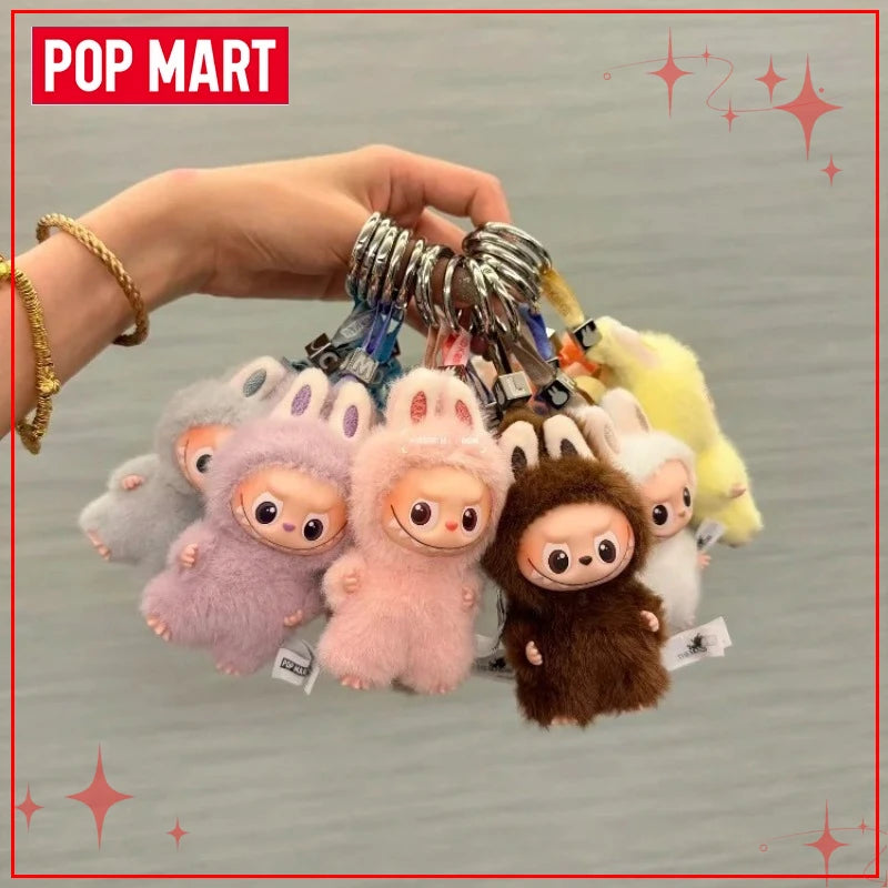 POPMART Чудовищата Лабубу V4 Pin for Love Series Blind Box Vinyl Face Plush Doll Visual Keyring Toy Коледни подаръци