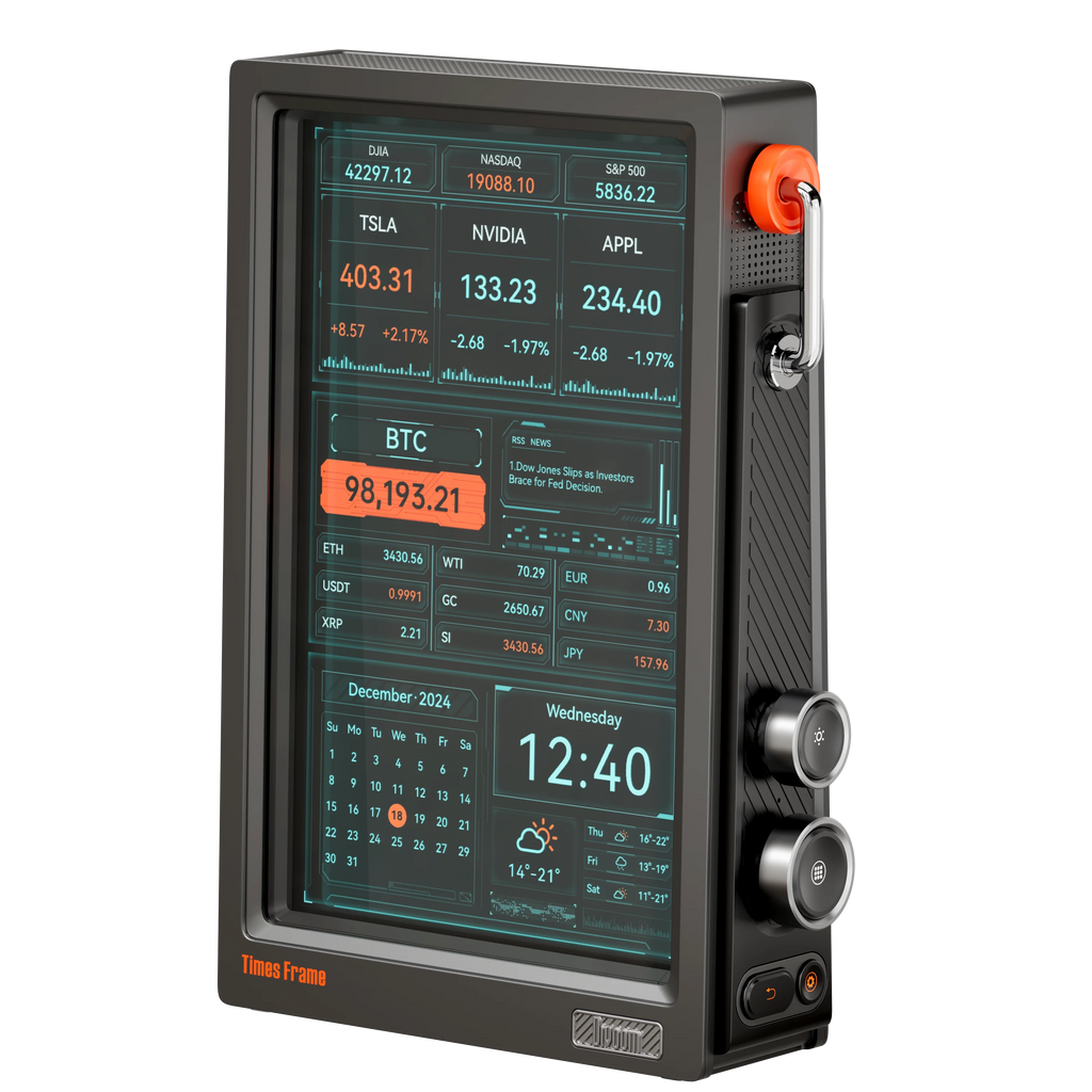 Divoom Times Frame Smart HD-Bildschirm | 10,1 Zoll DIY-Digitaluhr | Krypto-Aktien-Wetterkalender | Tech-Geschenk-Schreibtisch-Setup