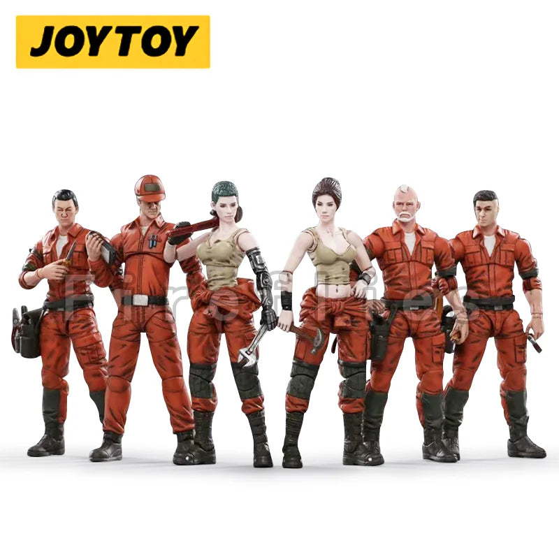 1/18 JOYTOY Action Figure (6PCS/SET) Mech Maintenance Team B Anime Collection Model Toy For Gift