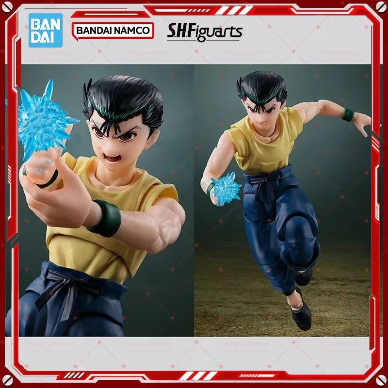 Original Bandai S.H.Figuarts SHF Yu Yu Hakusho YUSUKE URAMESHI Figure Finished Model kit  Anime full Action Toy Gift for kid set