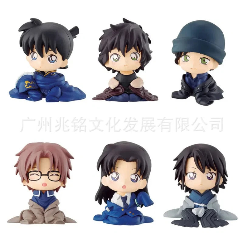 Anime Detective Conan q-version Mini Sitting posture Action Figure PVC Model Toys Doll Car ornament decoration Collectible Gifts