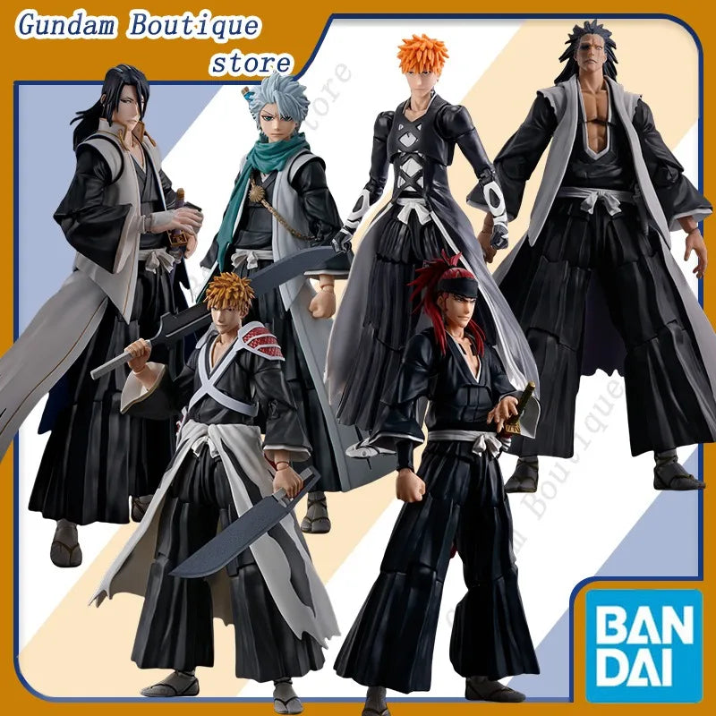 Bandai Original SHF BLEACH Ichigo Kurosaki Toushiro Hitsugaya Byakuya Kuchiki Kenpachi Zaraki Renji Abarai Anime Figur Modell Spielzeug