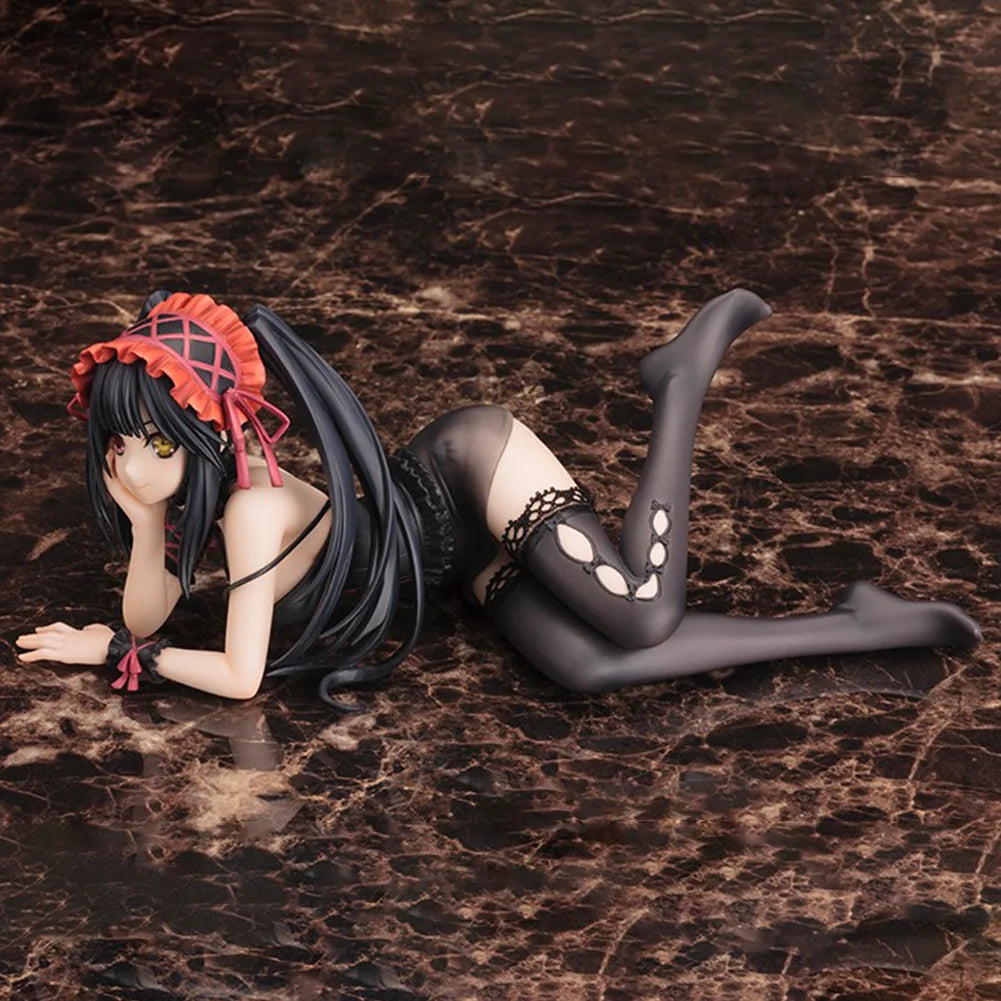 Anime Figur Tokisaki Kurumi Pyjamas Bauchlage Actionfigur Tokisaki Kurumi Figur PVC Modell Spielzeug Sammlung Statue Geschenke