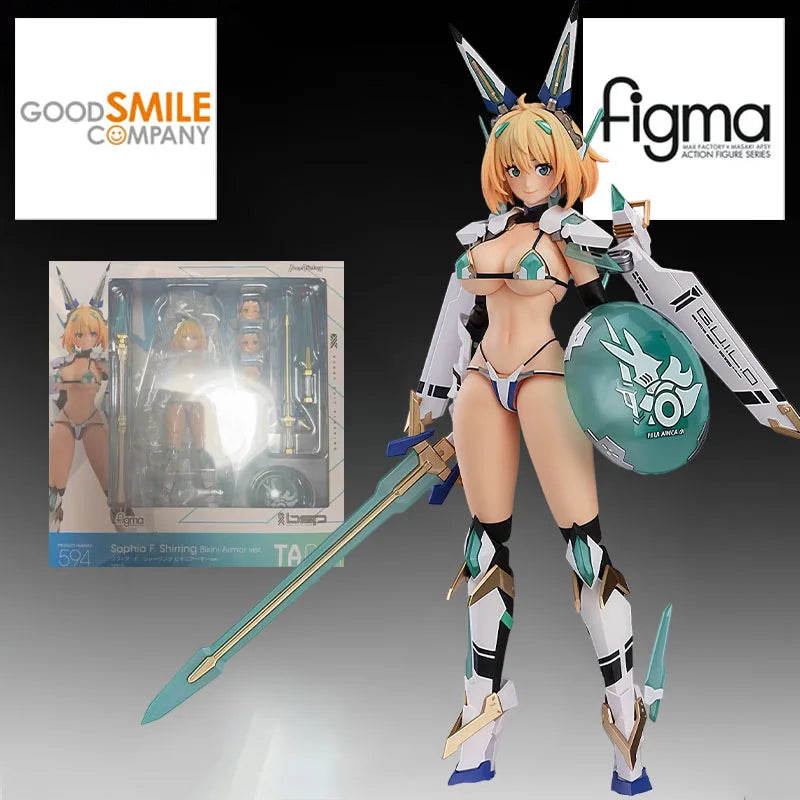 GSC Genuine  Figma Anime Figure Veronica Sweetheart & Sophia F. Shirring & Bikini Armor Action Figure Toys for Boys Kids Gift