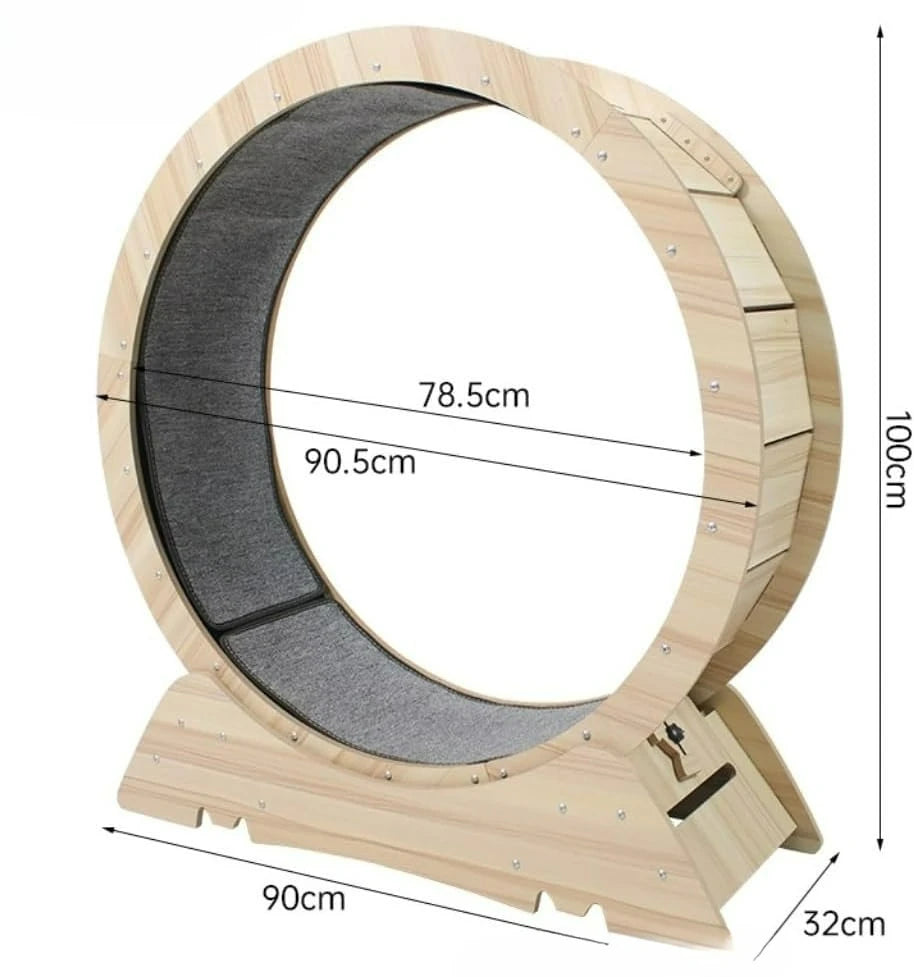 Silent Cat Exercise Wheel with Safety Guard | 360° Whisker-Friendly Treadmill for Indoor Cats | Space-Saving Cat Running Wheel