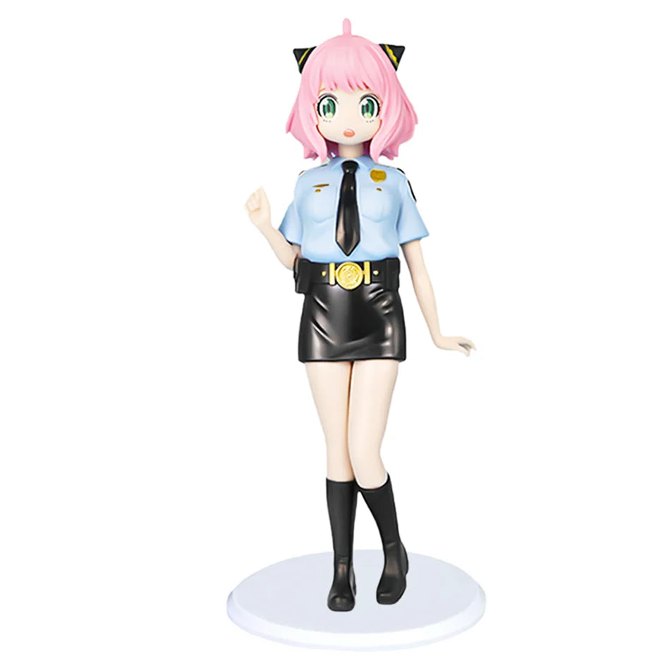 19см Шпионска × Семейна екшън фигурка Полицейска униформа Аня Косплей кукла Аниме Сладко момиче кукла PVC модел играчка настолна декорация подарък