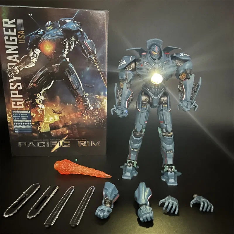Emit Light 20CM NECA Figure Pacific Crimson Typhoon Gipsy Danger Cherno Alpha Model Toys Rim Collection Doll Gift