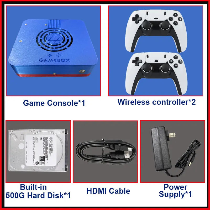 Retro I3-3110M Game Console GD10 Plug and Play Win11 1T HDD 70000+Games For Wii PS2 N64 PSP GameCube N64 Wireless handle