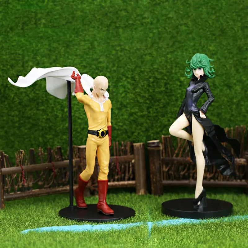 18CM Anime Figure ONE PUNCH-MAN Figure Bald Saitama Tatsumaki Standing Figure Model Toy Static Collection Desktop Ornaments PVC