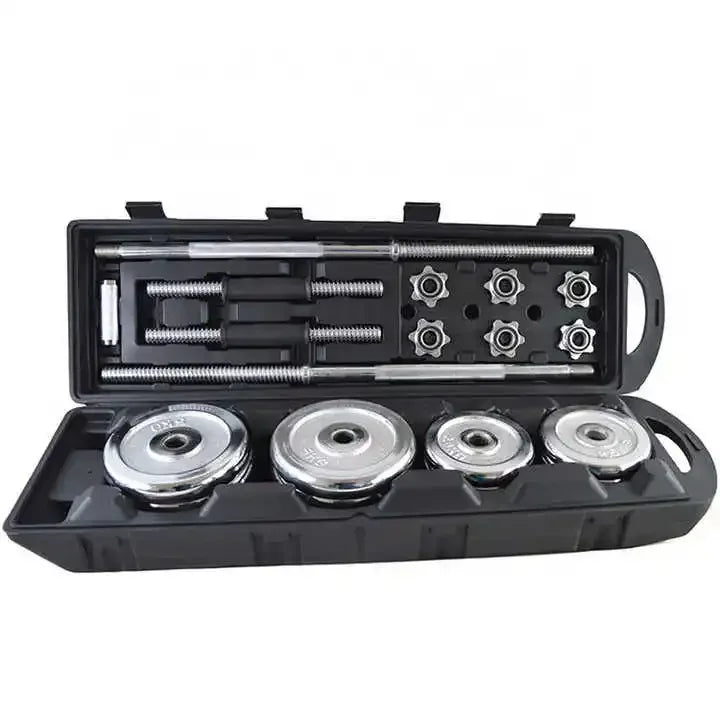 Custom Logo 50 Kg Lbs Cast Iron Free Weight Adjustable Dumbbell Set Electroplate Barbell and Dumbbell Sales for Weight Lifting