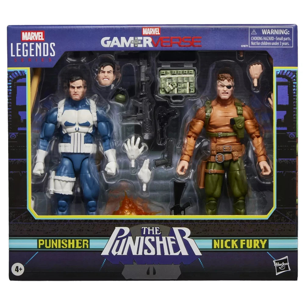 In Stock Hasbro Marvel Legends Gamerverse Collection Punisher & Nick Fury 2 Pack 15 cm Anime Style Action Figures Toy Set