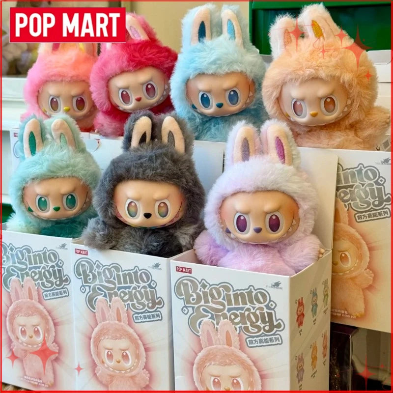 Genuine POP MART Labubu V1 V2 V3 Macarons Have A Seat Big Into Energy Coca Cola Series Vinyl Plush Pendant Blind Box Plush Toys