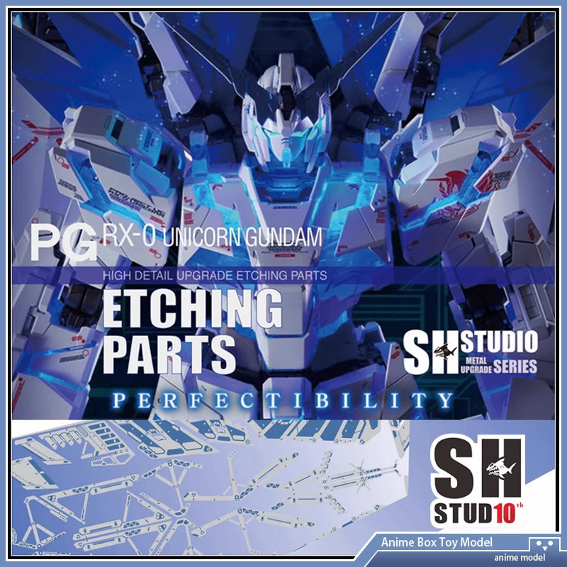 SH STUDIO for Gundam  PG 1/60 RX-0 UNICORN HIGH DETAIL UPGRADE ETHING PARTS Special Etching Sheet Assembled Model
